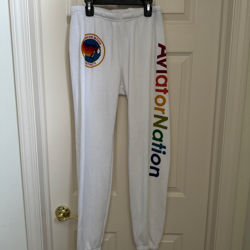 Aviator Nation White Sweatpants Size Large